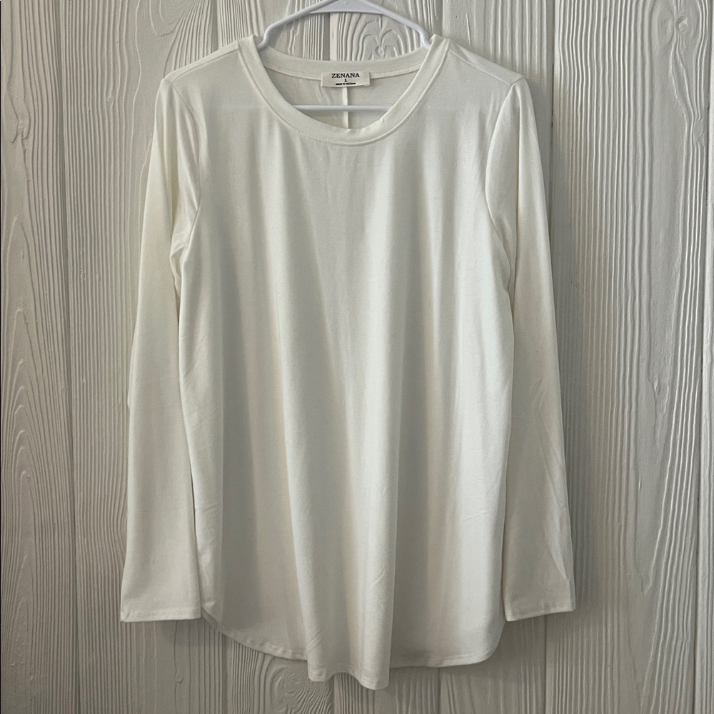 Zara Cream Long Sleeve Blouse